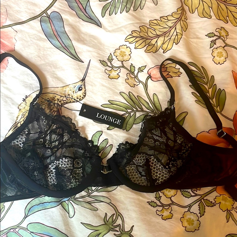 Lounge Black Lace Balconette Bra